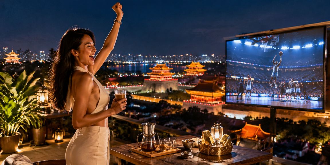 Người trẻ Việt Nam thư giãn xem bóng rổ và uống cà phê tại Huế